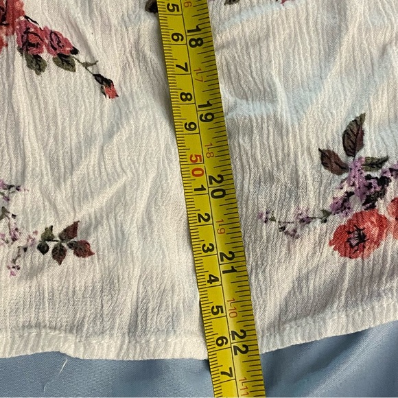 In Every Story Womens Floral Off Shoulder Peasant Blouse Gathered Tie Front 5X - Picture 9 of 11